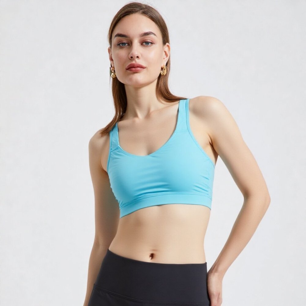 NEW Avia Women's Impact Strappy Sports Bra Blue XXL - Picture 2 of 4